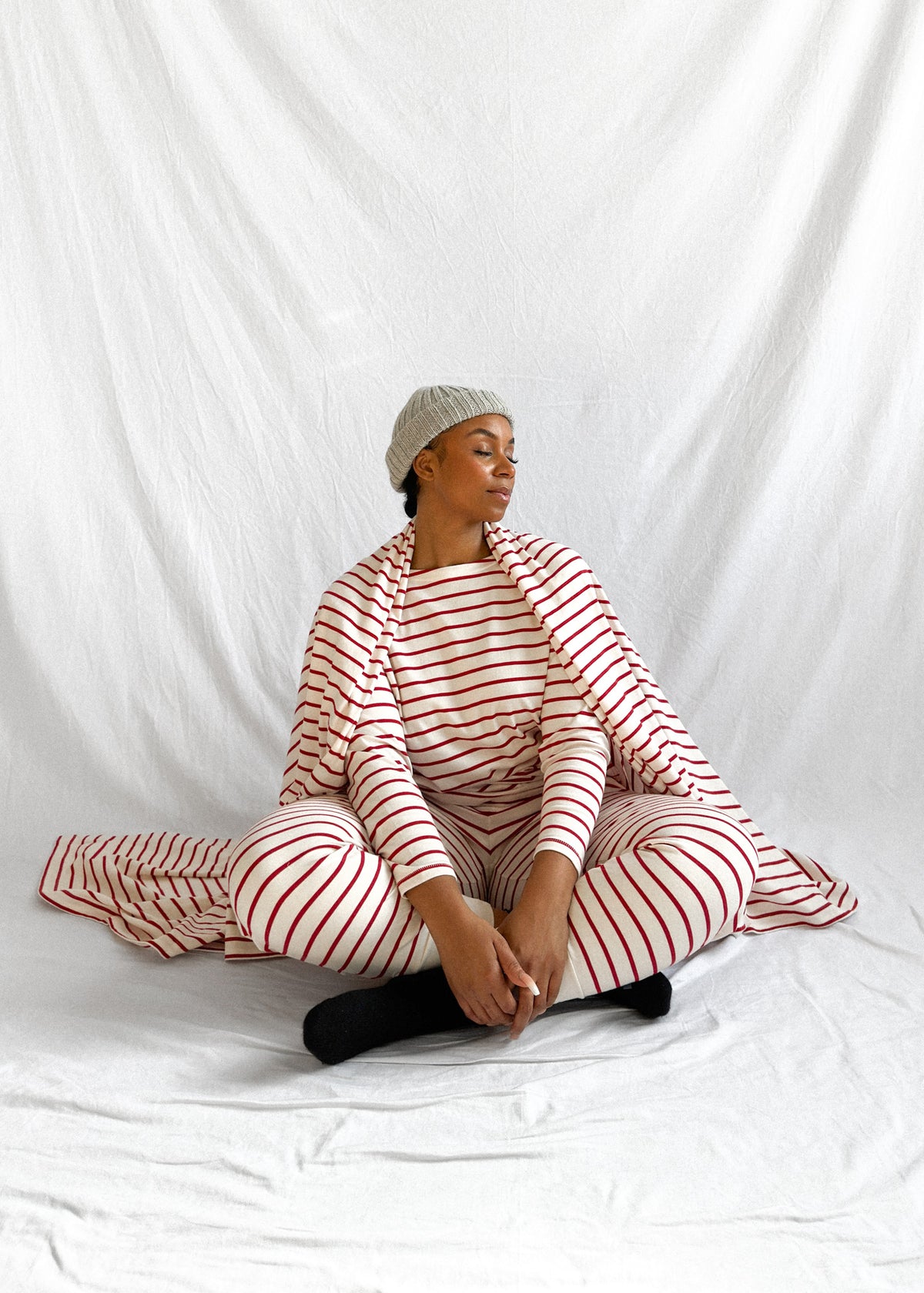 Travel Blanket Berry Stripe