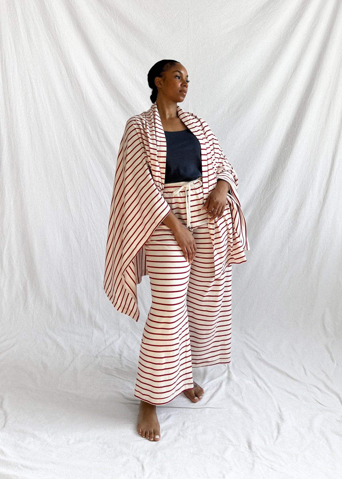Travel Blanket Berry Stripe