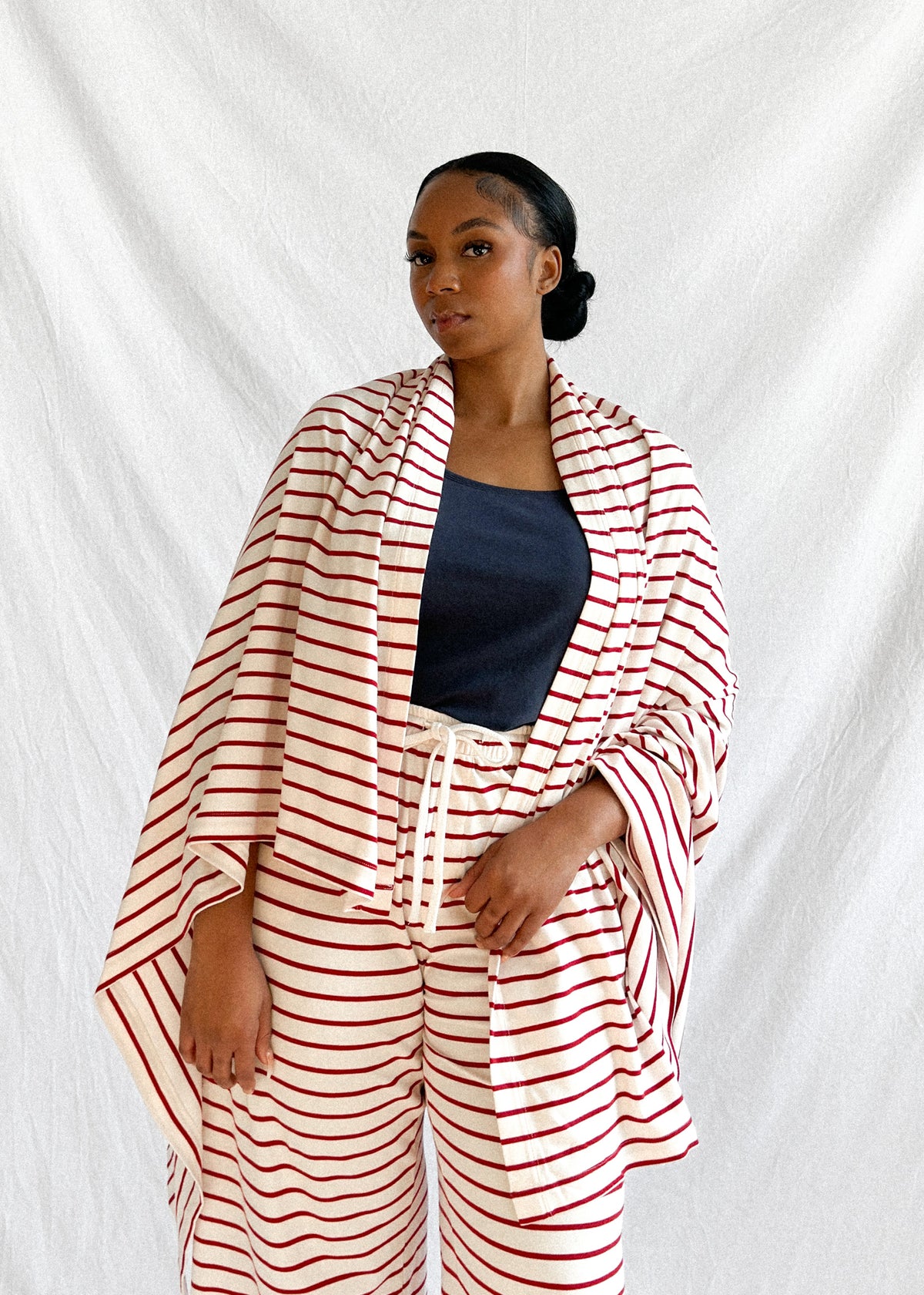 Travel Blanket Berry Stripe