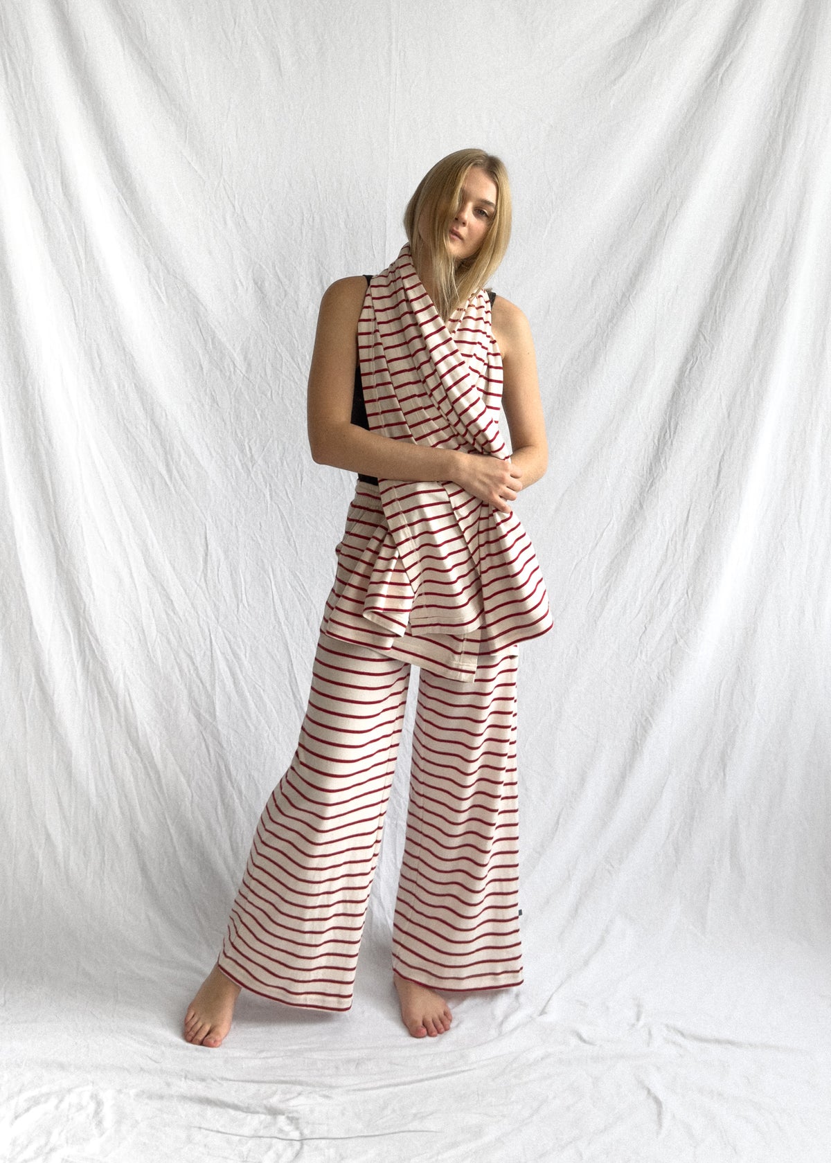 Travel Blanket Berry Stripe